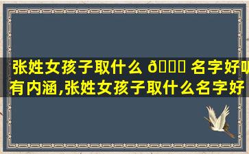 张姓女孩子取什么 🐞 名字好听有内涵,张姓女孩子取什么名字好听有内涵点